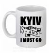 Чашка керамічна Kyiv is calling and i must go Білий фото