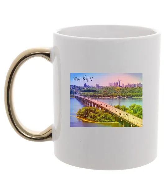 Чашка с цветной ручкой My Kyiv Золото фото