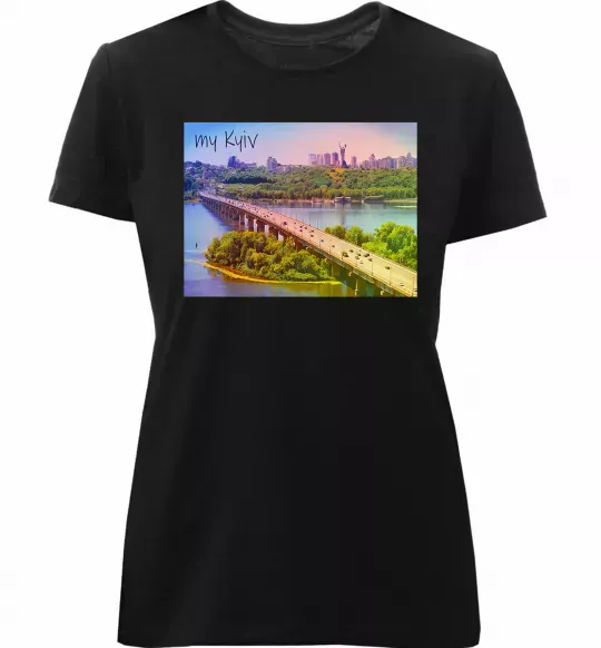 Жіноча преміум футболка My Kyiv Чорний фото