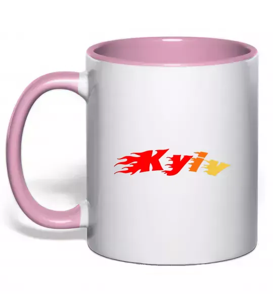 Чашка з кольоровою ручкою Fire Kyiv Ніжно рожевий фото