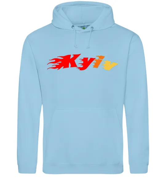 Чоловіча толстовка (худі) Fire Kyiv Блакитний фото