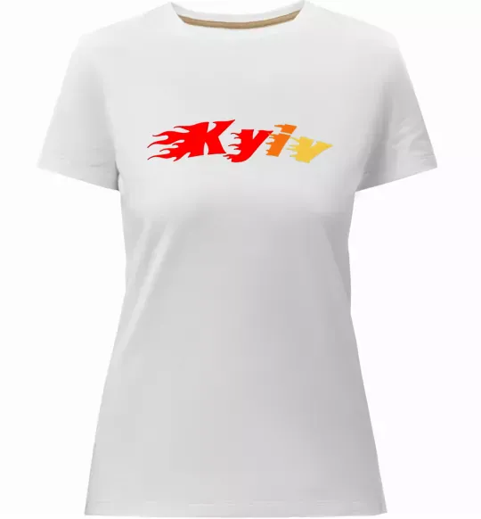 Женская премиум футболка Fire Kyiv Белый фото