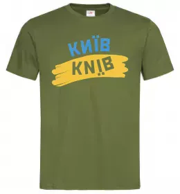 Мужская футболка Київ прапор Оливковый фото