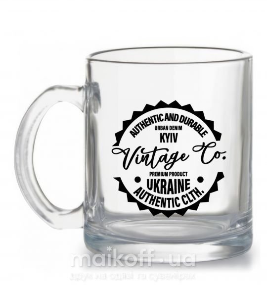 Чашка скляна Kyiv Vintage Co Прозорий фото