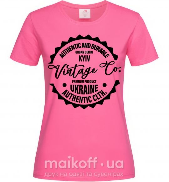 Жіноча футболка Kyiv Vintage Co Яскраво-рожевий фото
