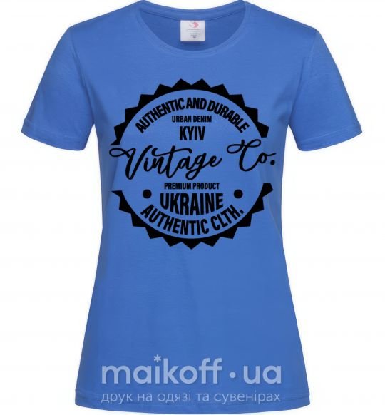 Женская футболка Kyiv Vintage Co Ярко-синий фото