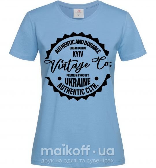 Жіноча футболка Kyiv Vintage Co Блакитний фото