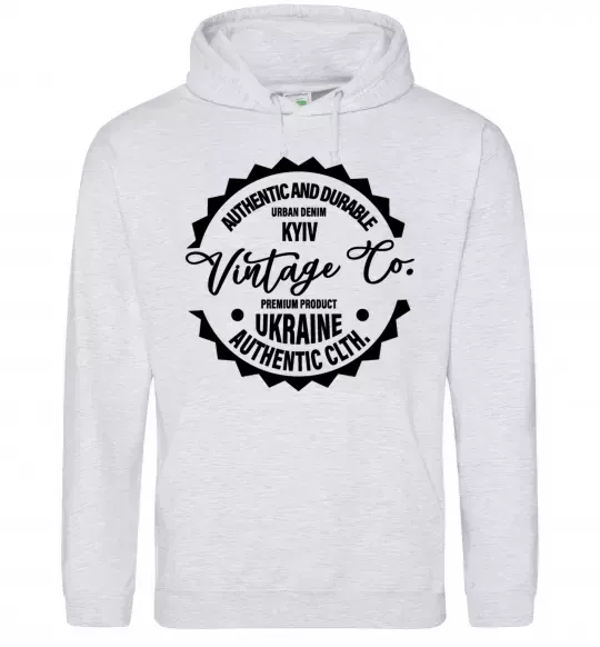 Чоловіча толстовка (худі) Kyiv Vintage Co Сірий меланж фото