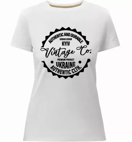 Жіноча преміум футболка Kyiv Vintage Co Білий фото
