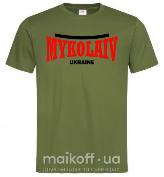Мужская футболка Mykolaiv Ukraine Оливковый фото