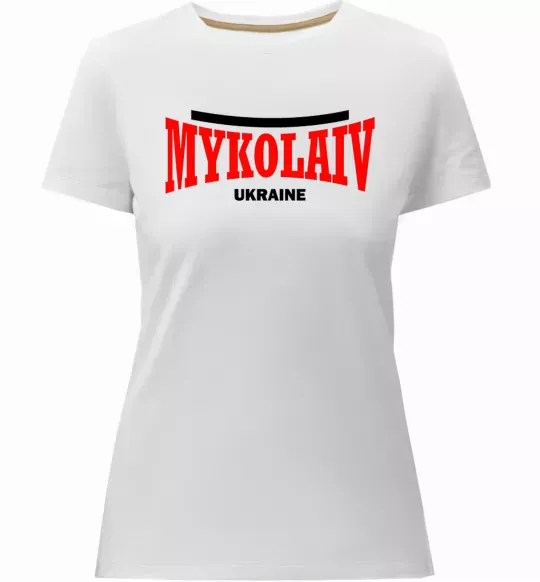Женская премиум футболка Mykolaiv Ukraine Белый фото