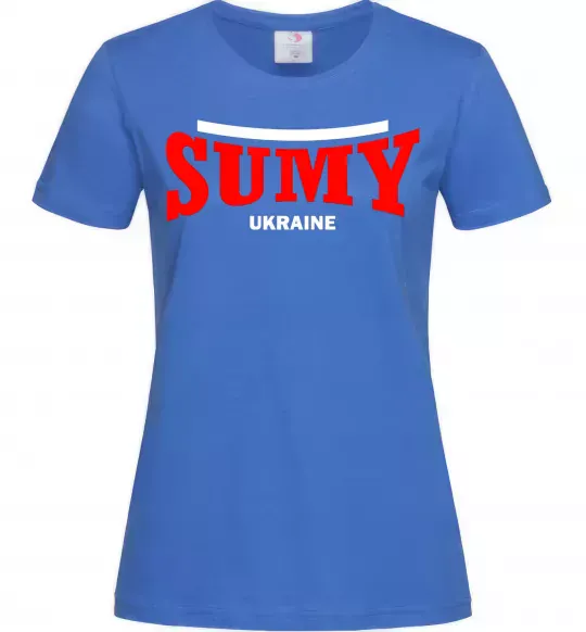 Жіноча футболка Sumy Ukraine Яскраво-синій фото