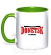 Чашка з кольоровою ручкою Donetsk Ukraine Зелений фото