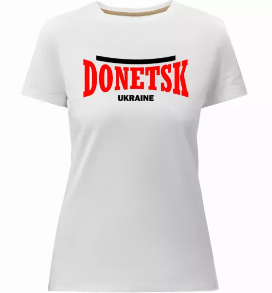 Женская премиум футболка Donetsk Ukraine Белый фото