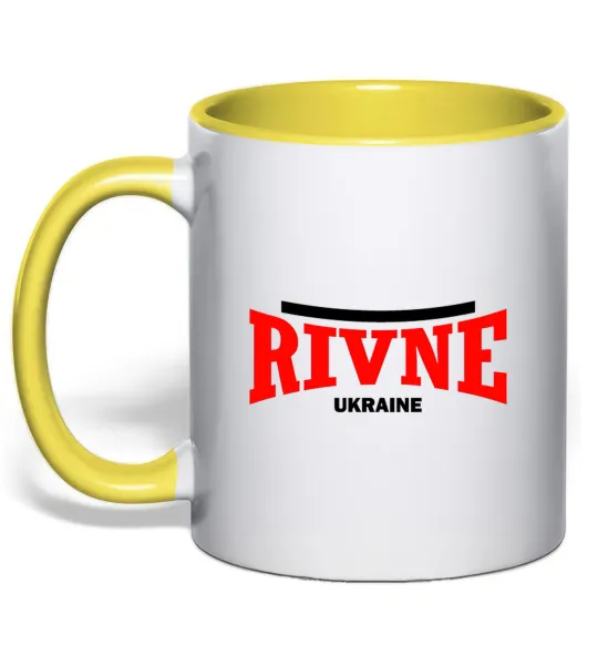 Чашка с цветной ручкой Rivne Ukraine Лимонный фото