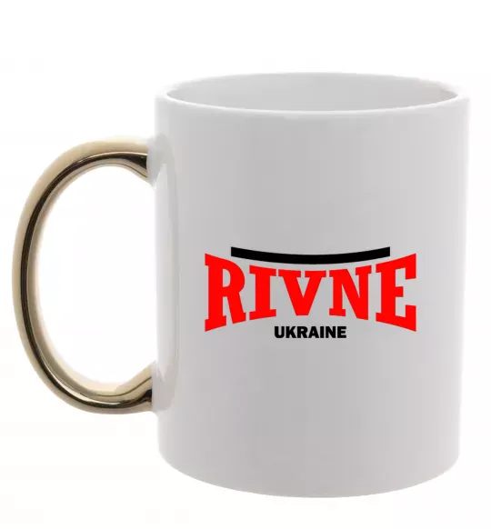 Чашка с цветной ручкой Rivne Ukraine Золото фото