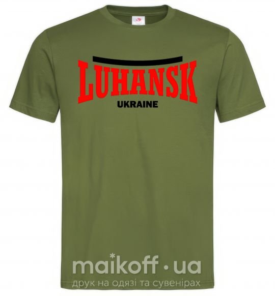 Чоловіча футболка Luhansk Ukraine Оливковий фото