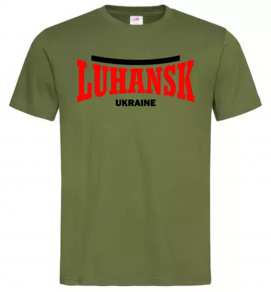 Чоловіча футболка Luhansk Ukraine Оливковий фото