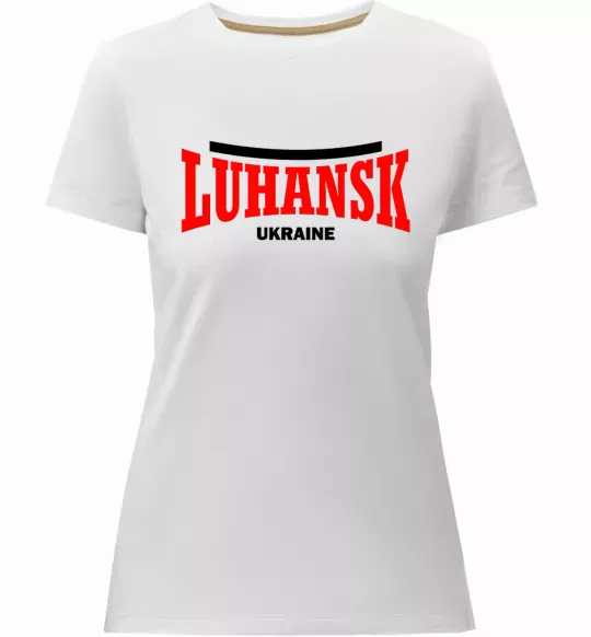 Жіноча преміум футболка Luhansk Ukraine Білий фото