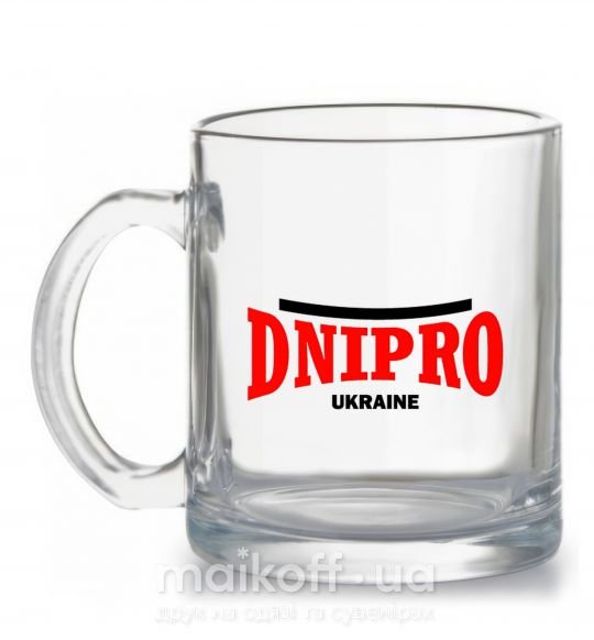 Чашка скляна Dnipro Ukraine Прозорий фото