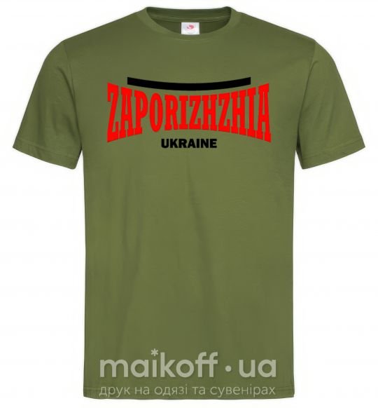 Чоловіча футболка Zaporizhzha Ukraine Оливковий фото