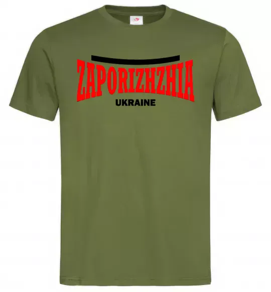 Мужская футболка Zaporizhzha Ukraine Оливковый фото