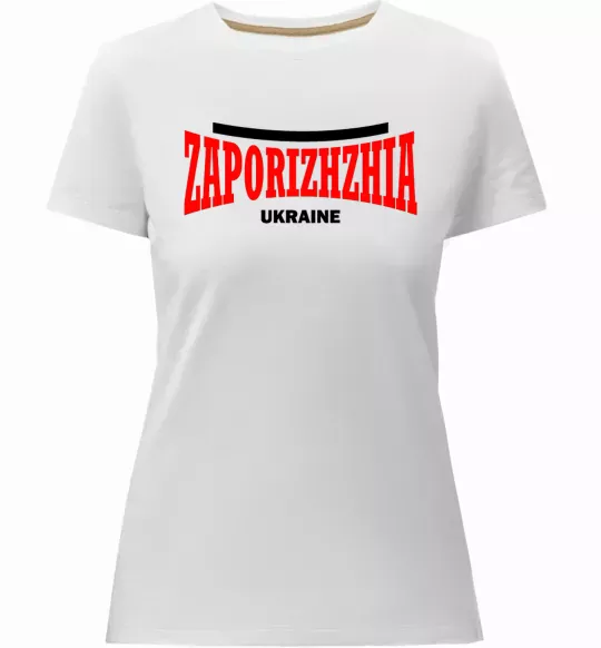 Жіноча преміум футболка Zaporizhzha Ukraine Білий фото