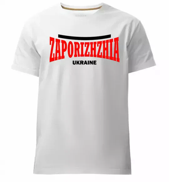 Чоловіча преміум футболка Zaporizhzha Ukraine Білий фото
