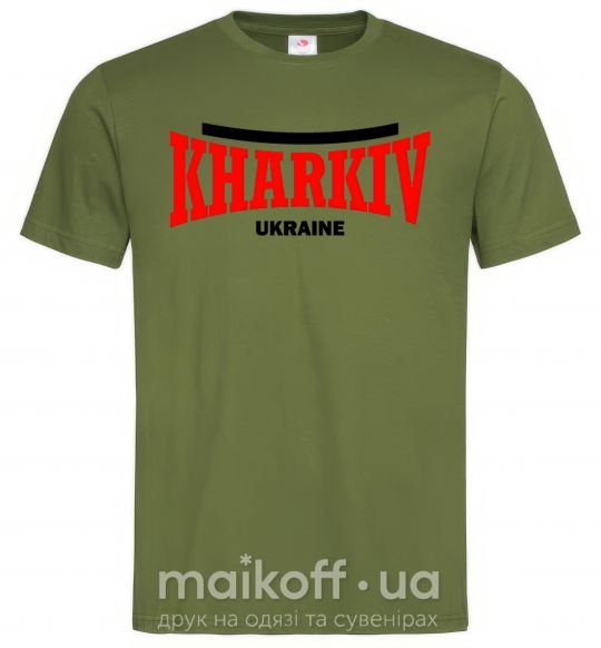 Чоловіча футболка Kharkiv Ukraine Оливковий фото