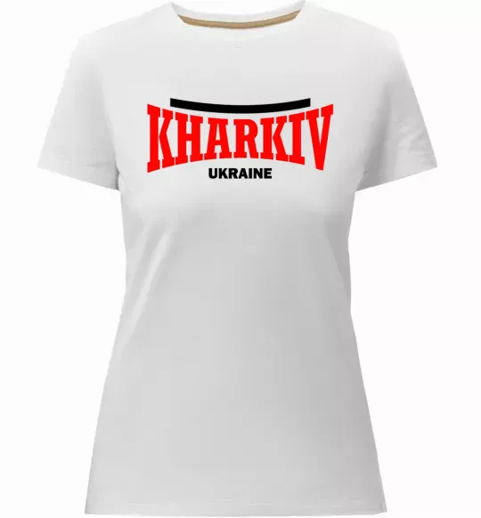 Жіноча преміум футболка Kharkiv Ukraine Білий фото