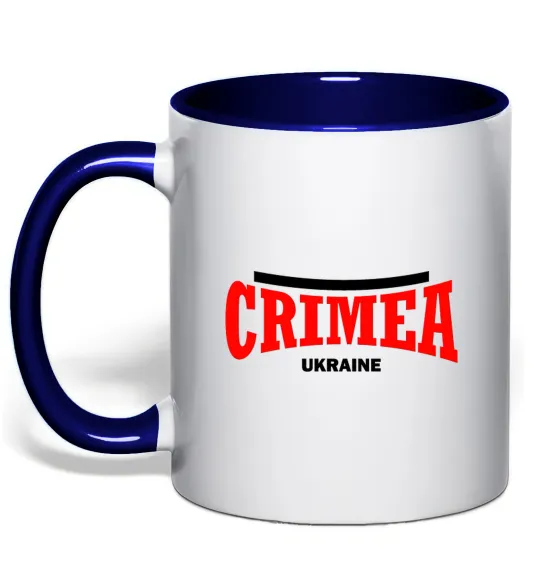 Чашка з кольоровою ручкою Crimea Ukraine Глибокий темно-синій фото