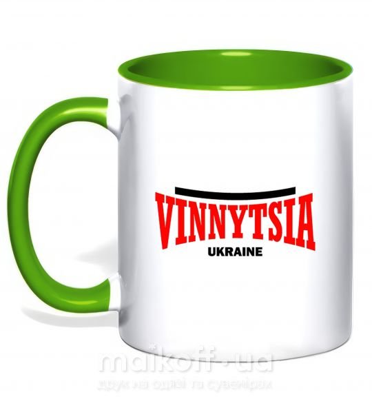 Чашка з кольоровою ручкою Vinnytsia Ukraine Зелений фото
