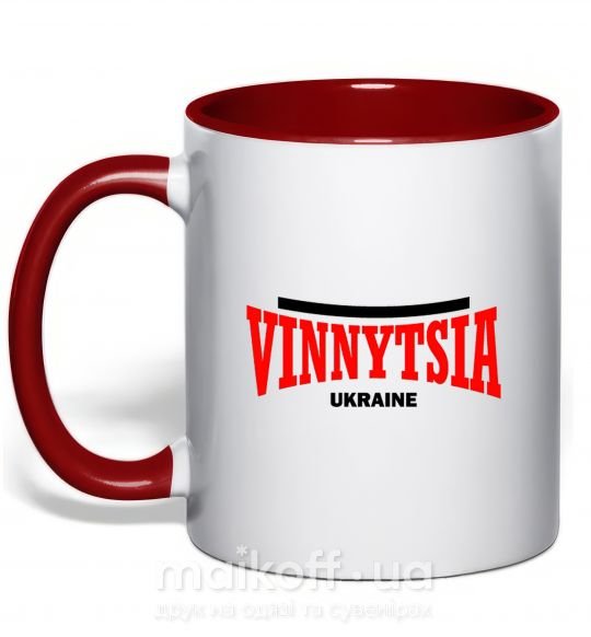 Чашка з кольоровою ручкою Vinnytsia Ukraine Червоний фото