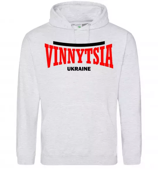 Мужская толстовка (худи) Vinnytsia Ukraine Серый меланж фото