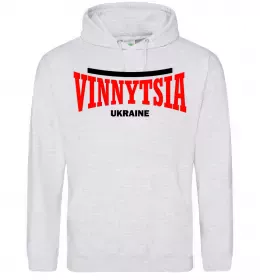 Мужская толстовка (худи) Vinnytsia Ukraine Серый меланж фото