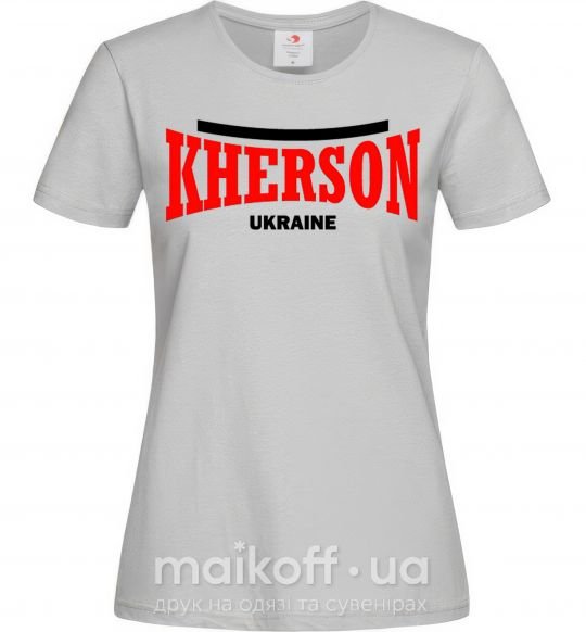 Жіноча футболка Kherson Ukraine Сірий фото