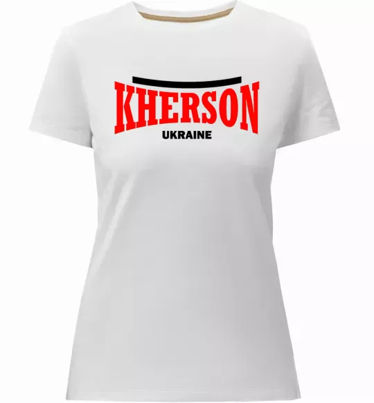 Жіноча преміум футболка Kherson Ukraine Білий фото