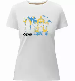 Женская премиум футболка Суми Україна Белый фото Женская премиум футболка Суми Україна Белый фото