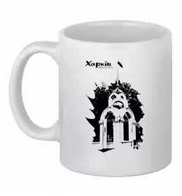 Чашка керамічна Харків райони Білий фото