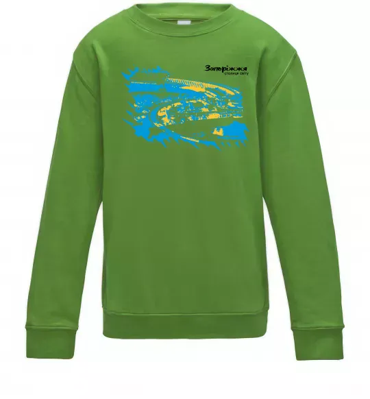 Дитячий світшот Запоріжжя столиця світу Лаймовий фото