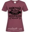 Жіноча футболка Запоріжжя найкраще місто України Бордовий фото