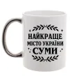 Чашка с цветной ручкой Суми найкраще місто України Серебро Чашка с цветной ручкой Суми найкраще місто України Серебро фото