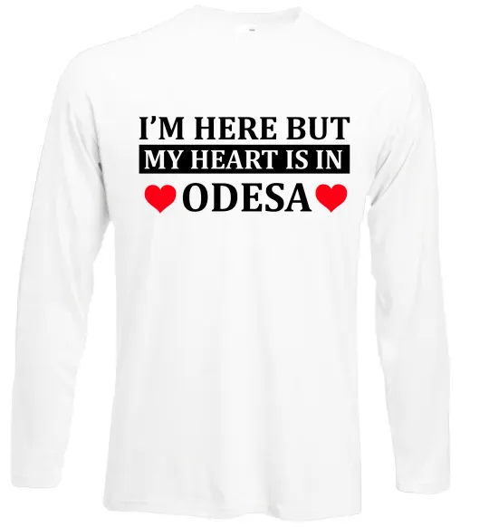 Лонгслив I'm here but my heart is in Odesa Белый фото