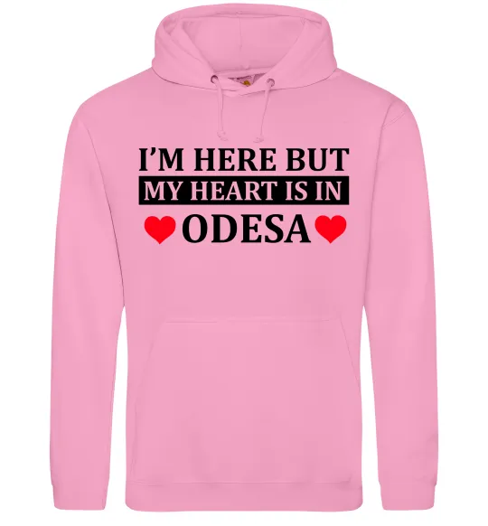 Женская толстовка (худи) I'm here but my heart is in Odesa Розовый фото