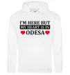 Женская толстовка (худи) I'm here but my heart is in Odesa Белый фото