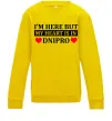 Дитячий світшот I'm here but my heart is in Dnipro Сонячно жовтий фото