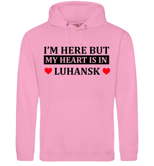 Мужская толстовка (худи) I'm here but my heart is in Luhansk Розовый фото