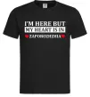 Чоловіча футболка I'm here but my heart is in Zaporizhzhia Чорний фото