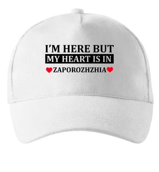 Кепка I'm here but my heart is in Zaporizhzhia Білий фото