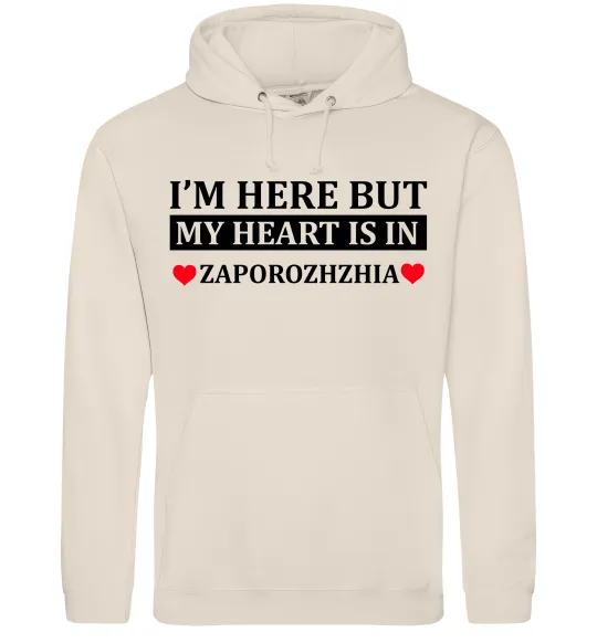 Чоловіча толстовка (худі) I'm here but my heart is in Zaporizhzhia Таш фото